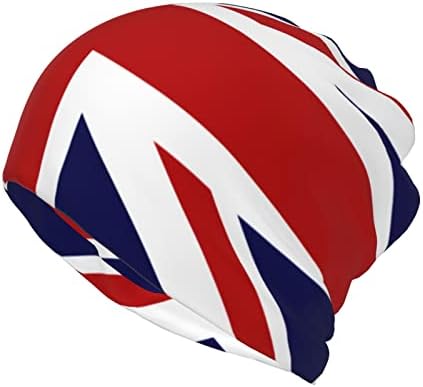 רטרו בריטי בריטניה דגל כפת כובע לנשים גברים חורף רך חם גבירותיי סרוג גולגולת בימס כובע