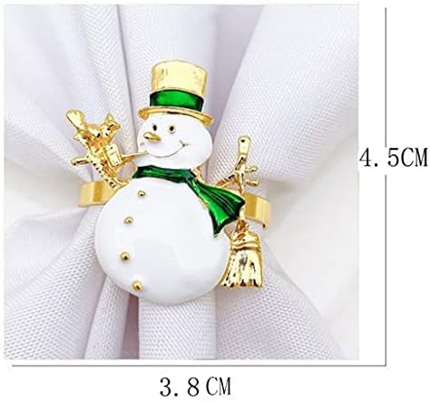 WODMB 6 חבילה מלון חמוד לחג המולד של השלג המפית המפית מפית טבעת שולחן שולחן קישוט טבעת מפית קדוש