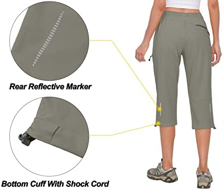 חמור קטן אנדי יבש מהיר לנשים יבש 3/4 מכנסיים קפרי מכנסיים קצרים קל משקל טיולים קדומים