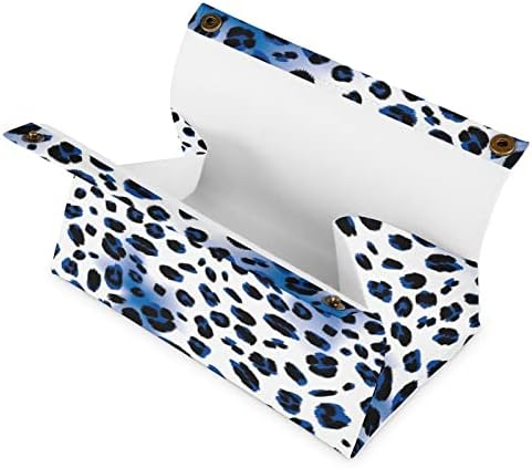 מכסה קופסת רקמות נמר כחול מחזיק מפית דקורטיבי ממתקן נייר למכונית משרדית ביתית