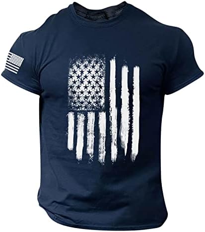 אמריקאי חולצות לגברים קצר שרוול 4 ביולי חולצות צווארון עגול עצמאות יום חולצה בציר גרפי טיז