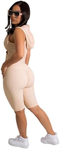 Ekaliy 2 חלקים נשים טרקלין מערכים יבול ללא שרוולים ומכנסיים קצרים מגדירים חליפות מסלול מצולעות לנשים לנשים