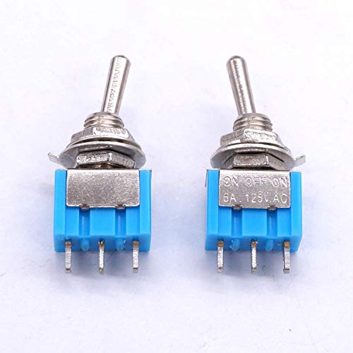 HWGO 10 יחידות ON/OFF/ON/ON 3 PIN 3 מיקום MINI THACGING TEGGLE מתג AC 125V/6A, MTS-103