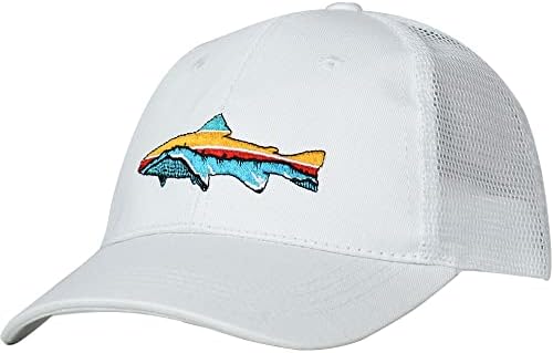 כובעי משאיות דיג של Edtrek Navigator Pro לגברים ונשים כובע בייסבול - רקמת דגים מובחרת עם שקיעה וגל רטרו