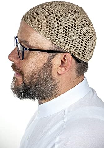 כובעי קופי המוסלמים המוסלמים הטורקיים סורגים לגברים, טאקיה, טאק, פקי, כובעים איסלאמיים, מתנות אסלאמיות, גודל סטנדאטי