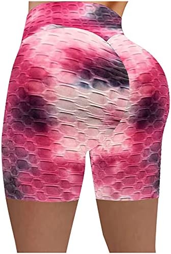 Jupaopon נשים מותניים גבוהות בקרת בטן יוגה מכנסיים קצרים עניבה אימון צבעי ריצה הרמת מכנסיים קצרים של שלל מכנסיים ריצה