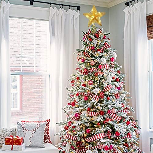 Artiflr 11.3 אינץ 'טופר עץ כוכב חג המולד, מתכת עץ חג המולד נוצץ טופר כוכב Teetop King לעיצוב חג חג המולד עיצוב חג חג המולד