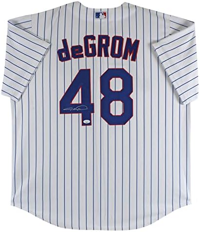 Mets Jacob Degrom חתום על נייקי ג'רזי לבן חתימה JSA - גופיות MLB עם חתימה