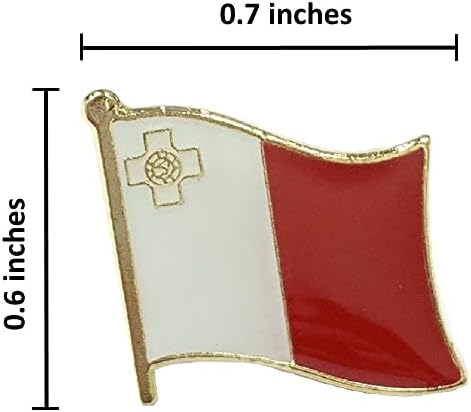 א-אחד מלטה דגל פין דש + טלאי מורל דגל האיחוד האירופי, תיקון דגל מדינה רקום, אפליקציית אייקון לאומית, סיכת תג דגל עולמית לתיק, בגדים, כובע מס '434p + 106