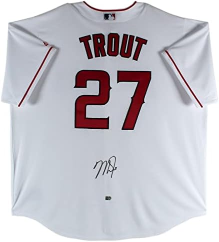 Angels Mike Trout חתום לבן מגניב לבן מגניב ג'רזי MLB Holo - גופיות MLB עם חתימה