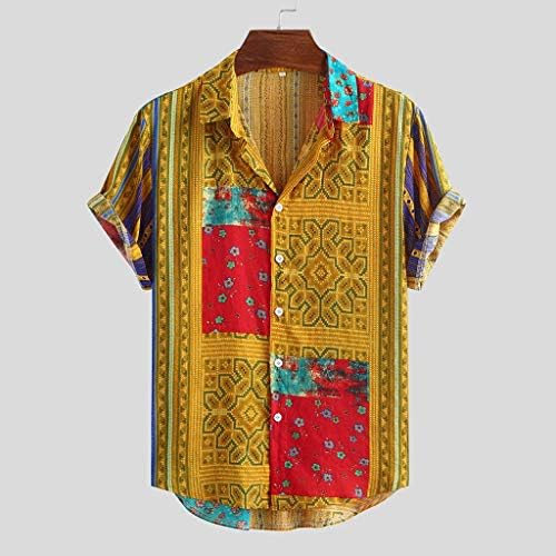 חולצות באולינג וינטג 'לגברים חולצת שרוול קצרה בהוואי