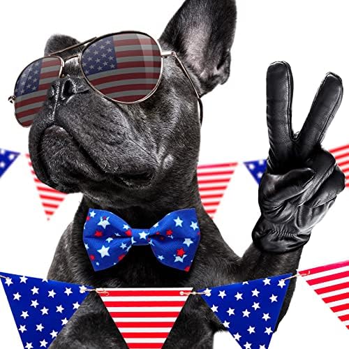 16 יח ', 4 ביולי קיץ קיץ חיית מחמד עניבת צווארון עניבת צווארון, דגל אמריקאי כלב קשרי קשת קשרי פרו