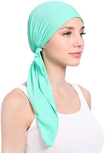 כובעי טורבן זנב ארוך לנשים קלות משקל קלות כובעי כפה מוסלמים מכסים כיסוי לבוש בנדנה