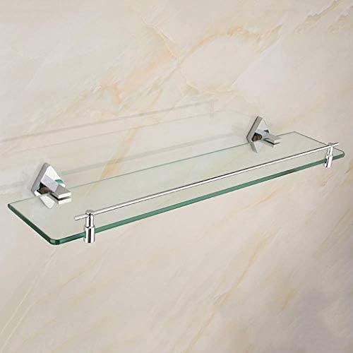 מדפי אמבטיה של ERDDCBB, מדף זכוכית מארגן אחסון אמבטיה מדף סוגר מתכת קיר קיר הר מלבני