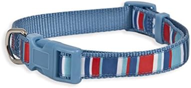 Fatcat Aspen Pet Pet Bandana Stress Collar, כחול/לבן/אדום, 3/4 'x 14-20'