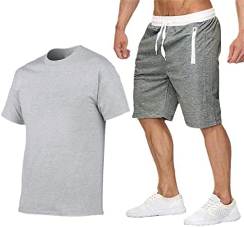 חולצת טריקו של גברים קיץ + מכנסיים קצרים מערכנים מכשירי אימונית לשחייה