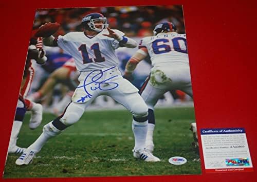 Phil Simms New York Giants חתמו 11x14 תמונה PSA/DNA COA AA23930 - תמונות NFL עם חתימה