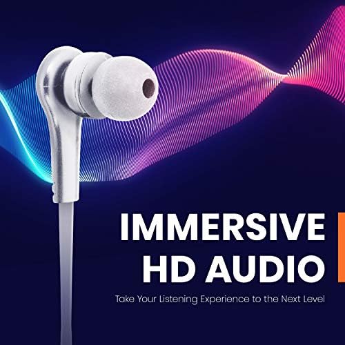 Helix Audioflex אוזניות אלחוטיות, אוזניות Bluetooth 5.0, בס משופרת, בקרות מסלול מובנות ומיקרופון לשיחה ללא ידיים, אוזניות Bluetooth לאימון, ספורט, ריצה, חדר כושר-לבן