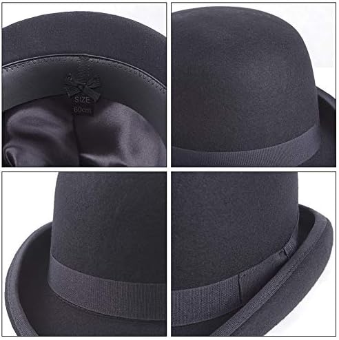 כובע מגבעת פדורה לבד שחור קלאסי לגברים