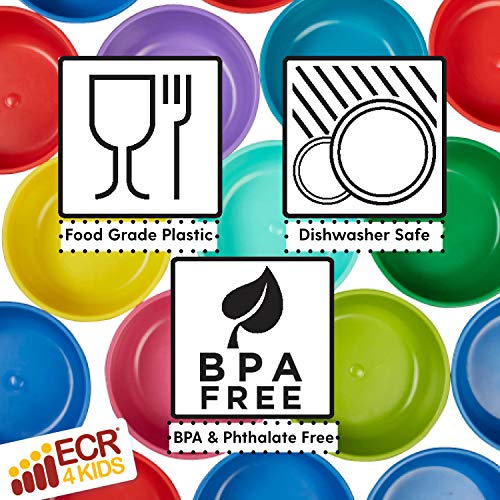 ECR4KIDS ELR-18101-TRP שלי FAL FAL צלחות מחולקות-מנות פלסטיק נטולות BPA נטולות BPA, מדיח כלים בטוחים, צלחת מנות סט לתינוק, פעוטות וילדים-3 חבילות, טרופיות