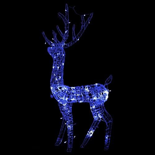vidaxl איילים אקריליים קישוט חג המולד 140 נוריות נוריות 50.4 כחול