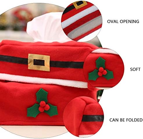 CABILOCK 2 יחידות קופסת חג המולד כיסוי מחזיק קופסת רקמות מלבנית של סנטה קלאוס לקישוטי שולחן חג המולד