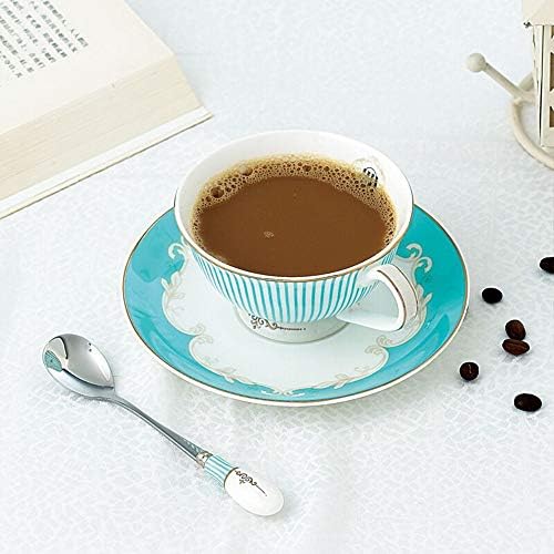 קריסקלוב בציר קרמיקה ספל תה אלגנטי קפה כוס עם כפית ותחתית סט, רויאל עצם סין תה כוסות