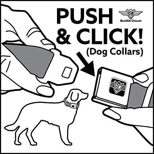 צווארון כלבים של אבזם בטיחות באבזם - אני שונאי לב שחור/לבן/אדום - 1.5 רוחב - מתאים לצוואר 16-23 - בינוני