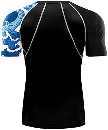 UPF של גברים 50+ הגנת שמש דחיסה שרוולים קצרים שומר פריחה לגברים שוחים חולצות בגדי אימון