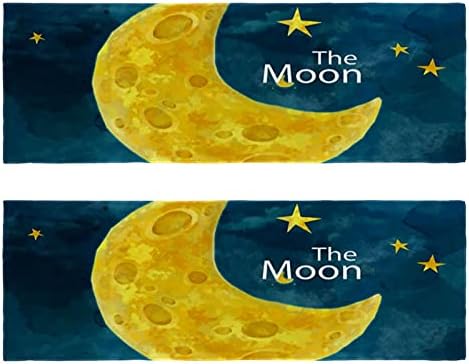 ירח עם StarSfitness מגבות לחדר כושר לגברים ונשים מגבת חוף הדפסת 2 חבילות מייבשות מהיר מיקרופייבר ספורט אימון מגבת זיעה