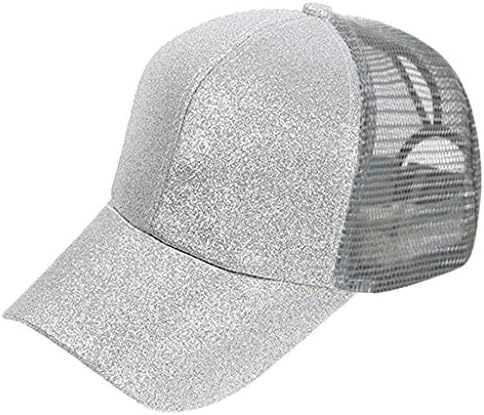 רשת חזרה סנאפבק כובע לנשים נוצץ גליטר מגן שמש נהג משאית כובעי קוקו כובע בייסבול כובעים