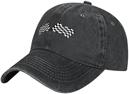 משובץ דגלי מירוץ רכב דגל יוניסקס - למבוגרים שמש כובע רך נהג משאית כובע מתכוונן בייסבול כובע כותנה אריג רגיל כובע