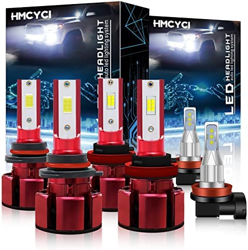 HMCYCI מתאים להונדה CR-V LED פנסים נורות, 9005 קרן גבוהה + H11 קרן נמוכה + H11 אורות ערפל משולבת, סופר ברייט 6000K לבן קריר, תקע ומשחק, חבילה של 6