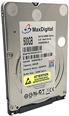 MaxDigital 500GB 5400RPM 16MB מטמון SATA 6GB/S 7 ממ 2.5 אינץ 'מחברת/כונן קשיח נייד - אחריות לשנתיים