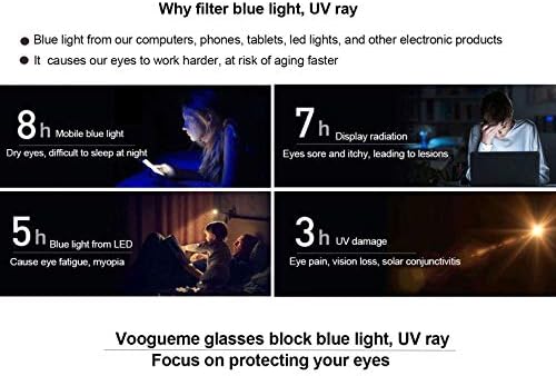 מסגרת עין חתול של Vooglam משקפי חסימת אור כחולים לנשים אנטי uv Eyestrain משקפיים ג'נינה OX006465