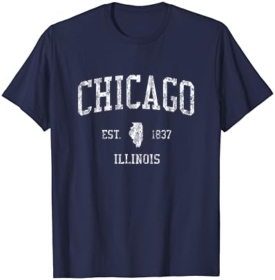 חולצת טריקו שיקגו עיצוב ספורט וינטג 'שיקגו אילינוי טי טי