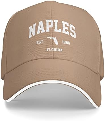 נאפולי אסט 1886 פלורידה מדינת גאווה רטרו מתנות שחור בייסבול כובע מתכוונן נהג משאית כובעי מזדמן שמש כובע עבור מתנות