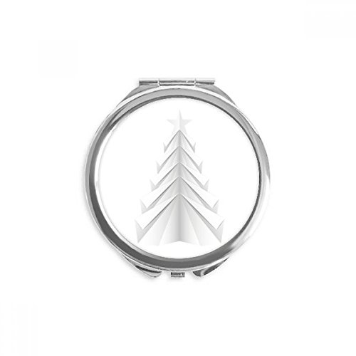 לבן מאס עץ אוריגה יד קומפקטי מראה עגול נייד כיס זכוכית