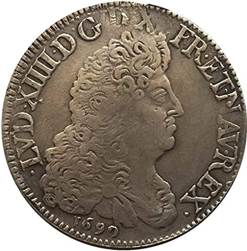 1690 מטבע צרפתי טהור נחושת מצופה מכסף מטבעות מטבעות אוסף CollectionCoin Collection Collection מטבע זיכרון