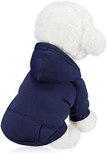 2 חתיכות קפוצ'ון כלב חורפי סווטשירטים עם כלב קטן עם מעיל כותנה בכיס לכלבים בגדי בגדי תלבושת