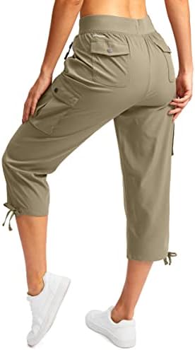 מכנסי קפריס של מטען לנשים של Soothfeel עם 6 כיסים קלים משקל קלים נסיעות יבש מהירות טיול מכנסי קיץ לנשים מזדמנים