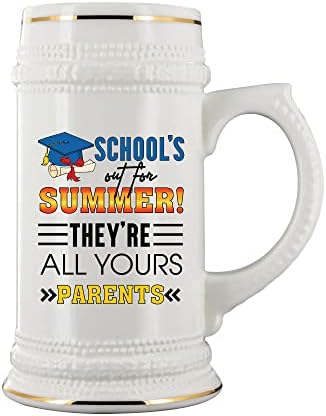 בתי ספר לקיץ הם כל ההורים שלך בירה שטיין ספל 22oz, ספל שטיין בירה אספנית, ספל בירה קרמיקה Big Grip 22oz