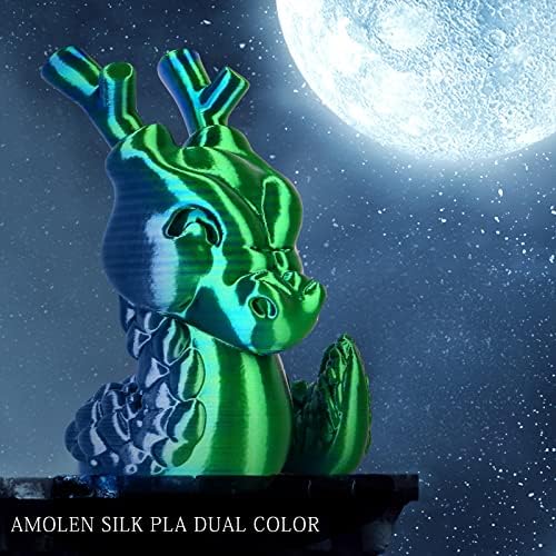 נימה מדפסת תלת מימדית של אמולן, נימה של PLA 1.75 ממ נימה צבע כפול, ירוק כחול משי ואגוז עץ