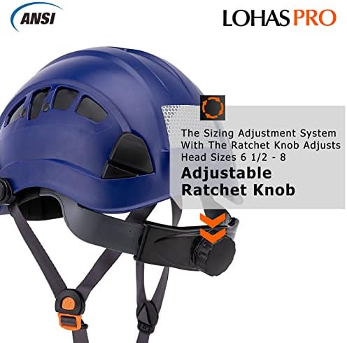Lohaspro כובעים קשים קסדת בטיחות לבנייה עם visor ansi z89.1 אישרה של OSHA Hardhat, גברים מאווררים עובדים כובע קשה עם קסדת טפס על עץ סנטר
