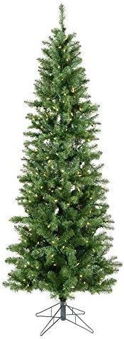 ויקרמן 4.5 'סאלם עיפרון עץ חג המולד מלאכותי, אורות דו -מוארים לבנים חמים - עץ חג המולד פו - עיצוב בית מקורה עונתי