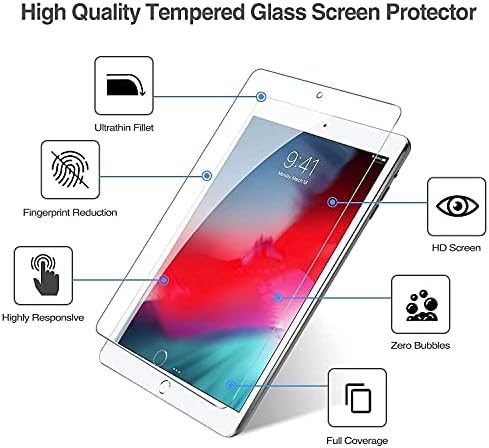 Procase iPad Air 3 10.5 2019 / iPad Pro 10.5 2017 Black Slim Shell Cance Contle עם מגן מסך זכוכית מחוסמת