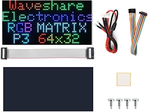 לוח מטריקס LED RGB 64 × 32, 2048 נקודות פיקסלים 3 ממ מגרש, תואם לארדואינו/פטל פי פיקו/ESP32, אפשר הצגת טקסט, תמונה צבעונית, אנימציה, עיצוב ברשרת הבהירות מתכוונן