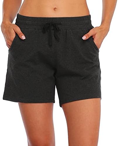וויליט לנשים 5 מכנסי כותנה לנשים טרקלין יוגה ג'רזי מכנסיים קצרים ברמודה אימון פיג'מה מזדמן מכנסיים קצרים פעילים עם כיסים