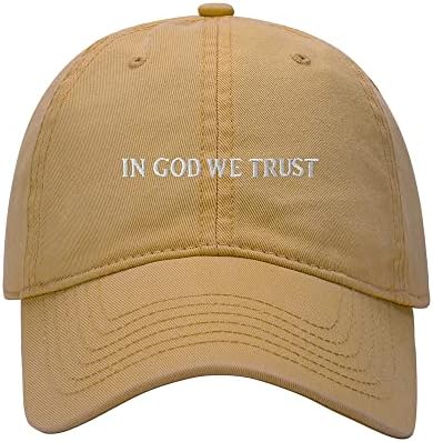 אנשי כובע בייסבול באלוהים אנו סומכים על כובע בייסבול כובע כותנה שטוף כותנה