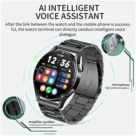 VPSN סוללה קיבולת גדולה עבור גברים שעון חכם שעון חכם HD מסך Bluetooth Call Clock
